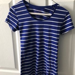 Blue and white striped T-shirt